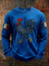 T-shirt à manches longues imprimé gaufré France Le Coq Gaulois pour homme